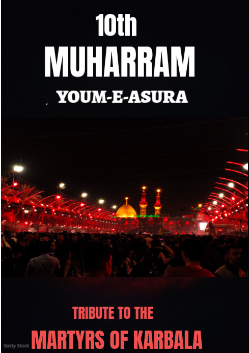 10th Muharram | Youm-e-Ashura Tribute Poster A4 template